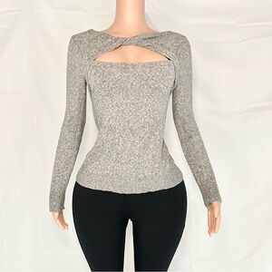 Gray Women's Twist Front Sweater Top